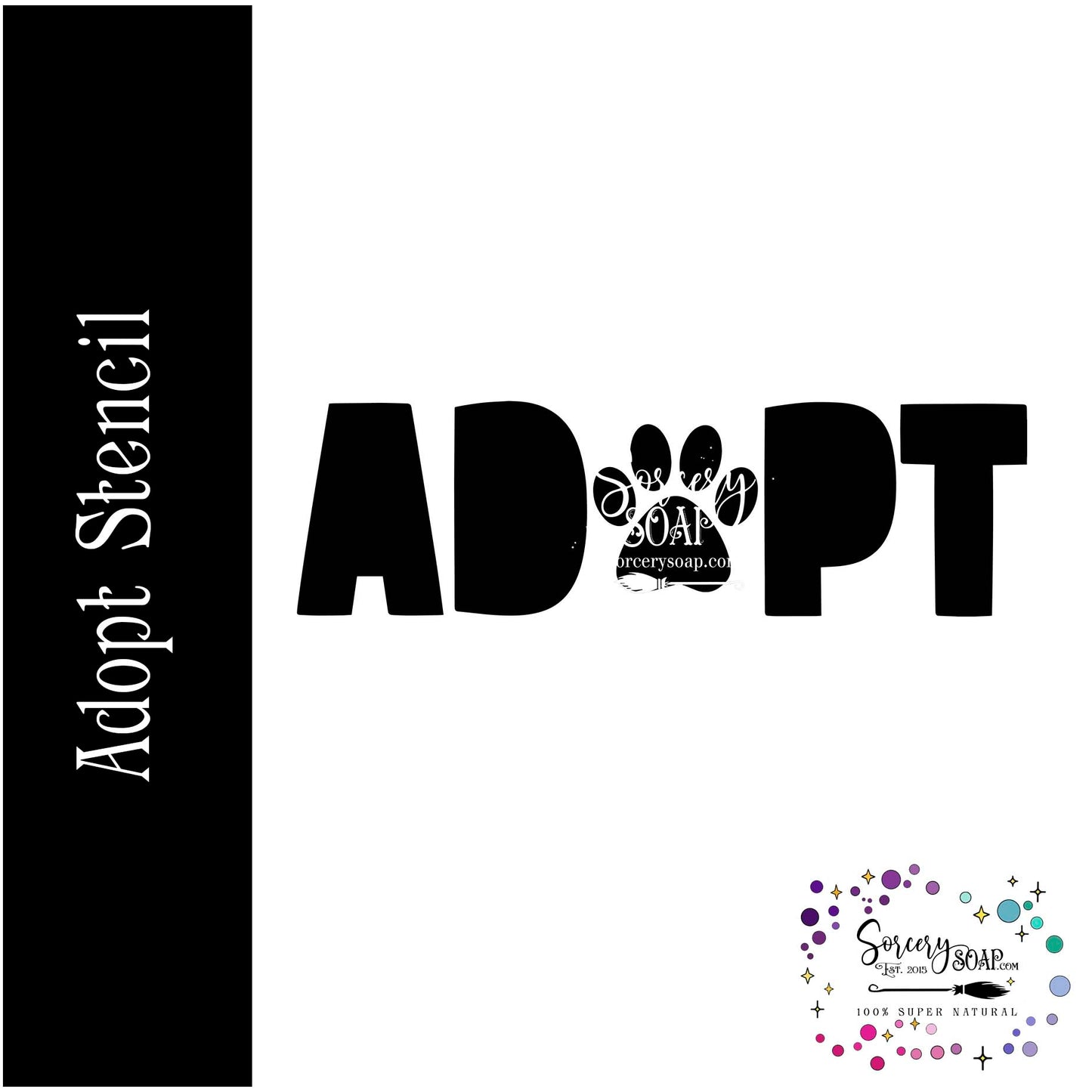 Adopt & Paw Prints Stencil