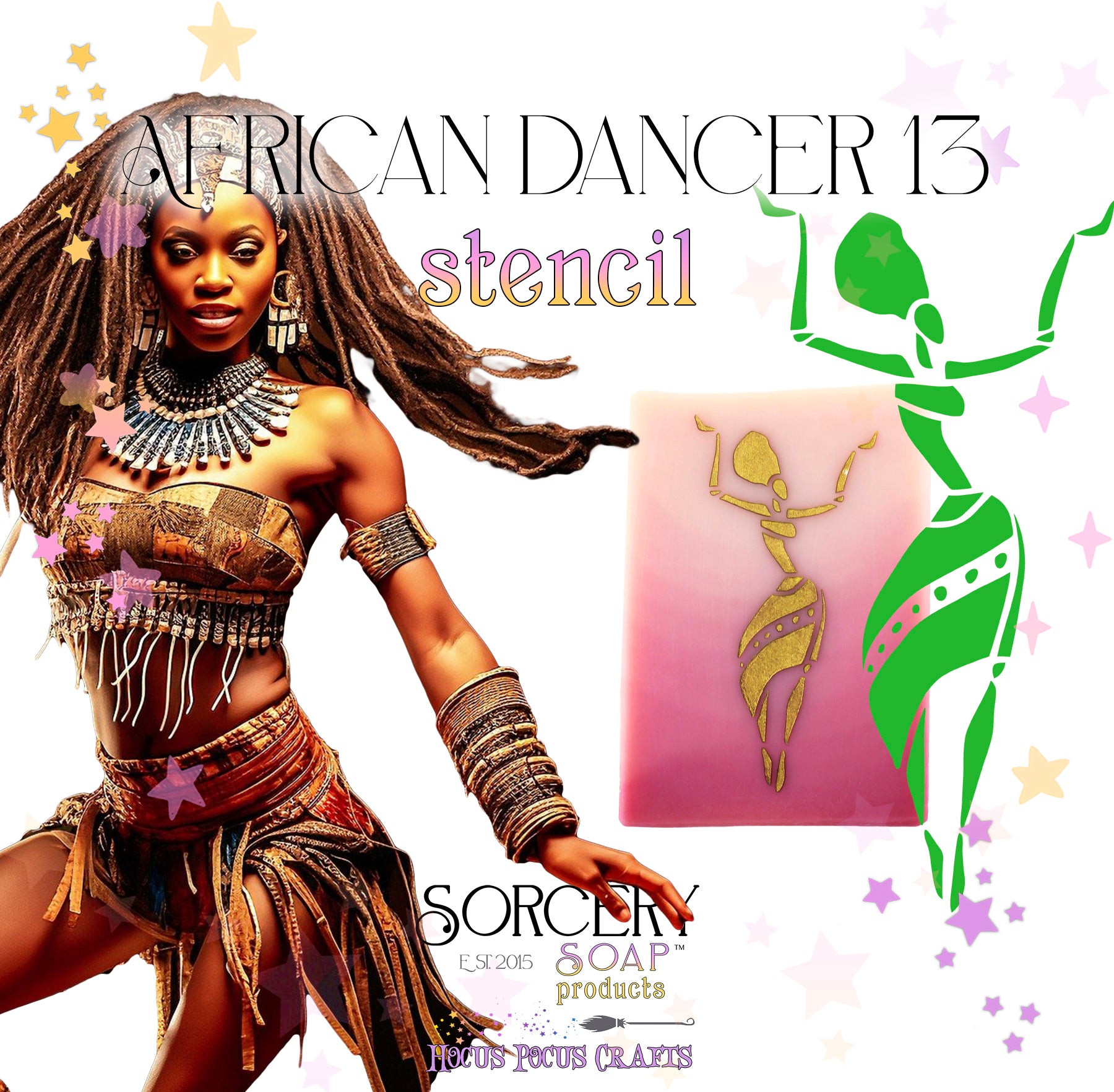 Female Women Stencils African Dancer