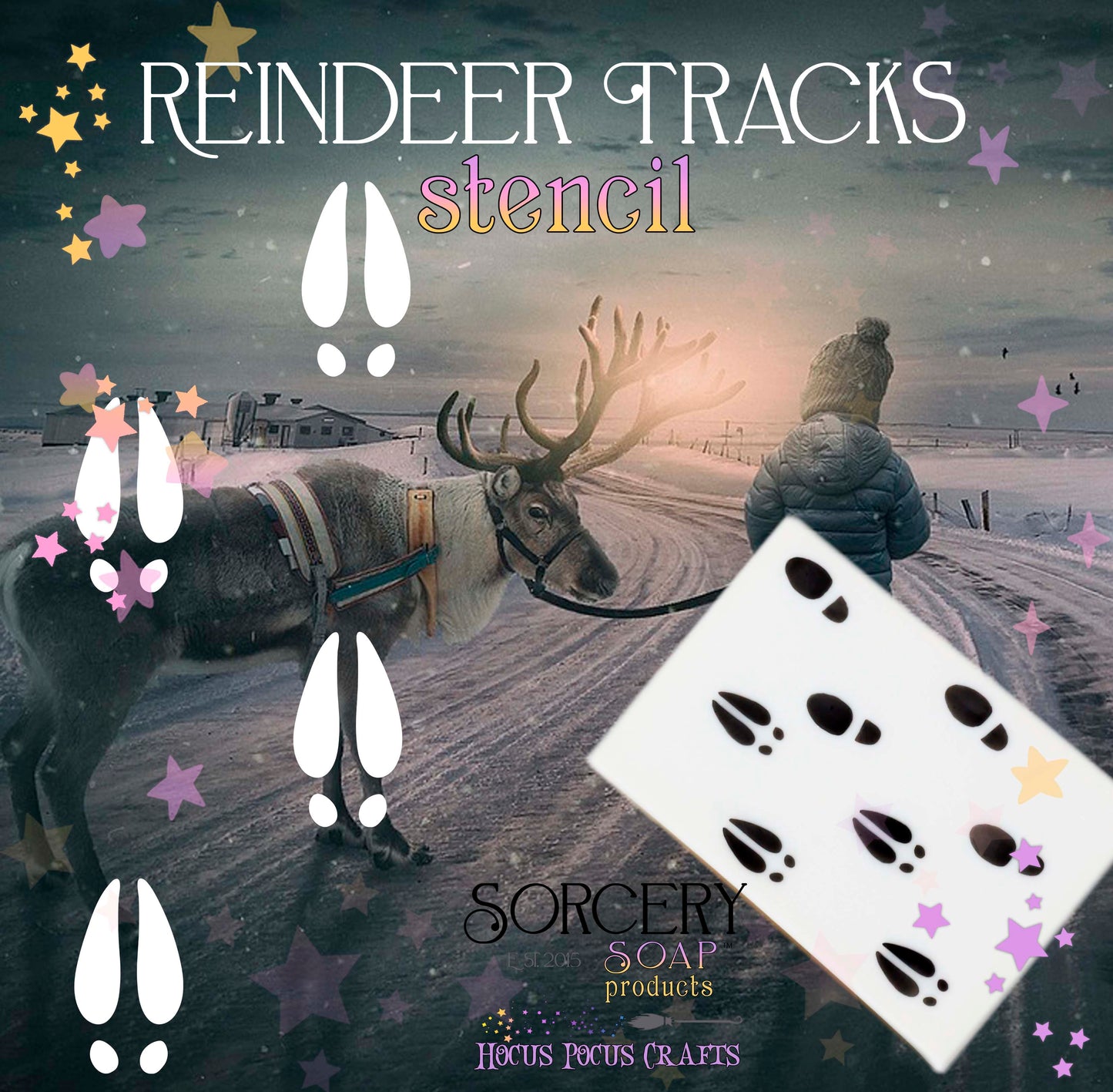 Holiday Stencils Reindeer Tracks